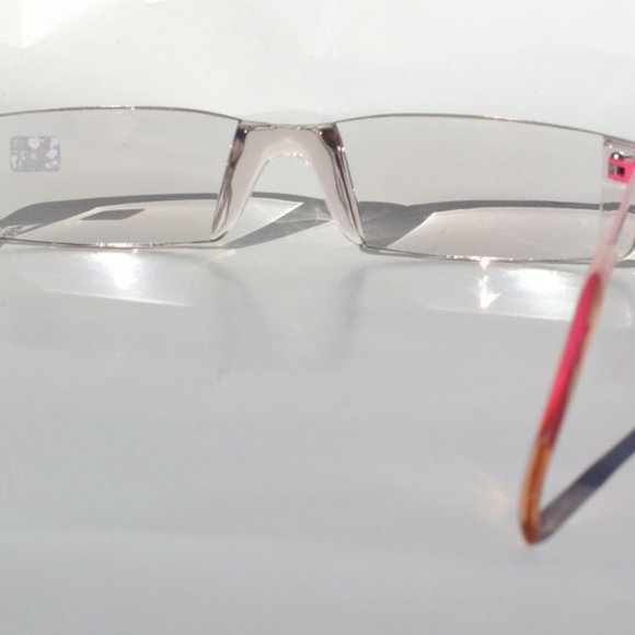(NWT) Vintage 90's Rectangle Rimless Half Frame Reading Sunglasses +1.50 (Pink) - Picture 3 of 4